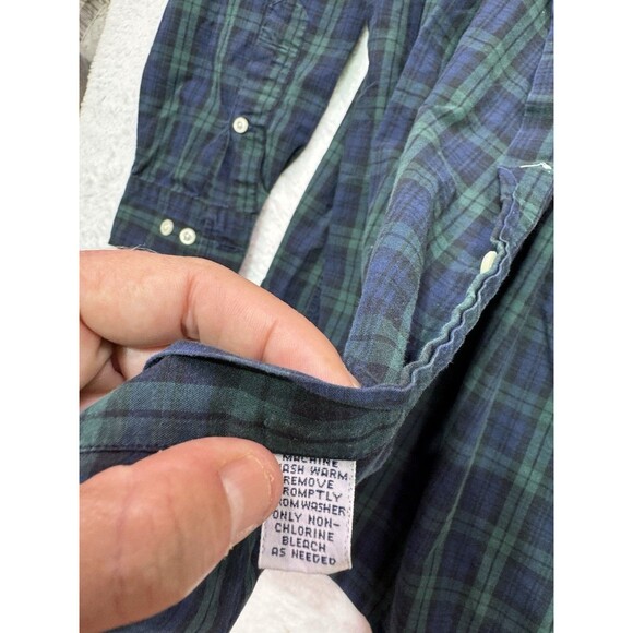 Polo Ralph Lauren Yarmouth 100% cotton Blue/Green Plaid 16 32/33 button up LS - Picture 3 of 12